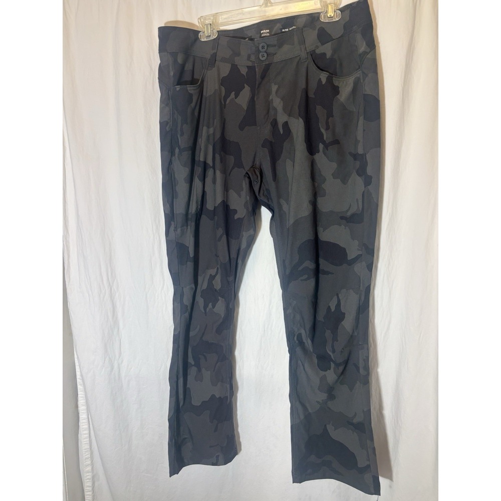 Prana Womens Charcoal Camo‎ Camoflauge Halle Jogger II Pants Standard Fit 16 II3
